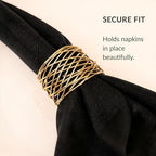 Durable Metal Iron Napkin Rings for Table Decor, Elegant Metal Table Setting Accessory, Rustic Napkin Holder for Modern Farmhouse & Everyday Dining Set of 50 (Gold) - ALPHA Living HOME - Image 6
