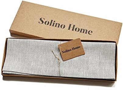 Solino Home 100% Pure Linen Placemats Grey, Athena 14 x 19 in, Set of 6 - Image 3
