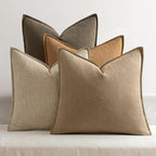 MIULEE Dark Brown Boho Linen Pillow Covers 20x20 Inch Pack of 4 by MIULEE
