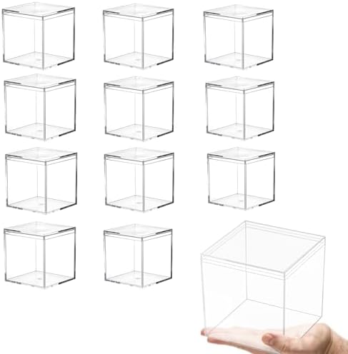 KissYou Acrylic Box Large Clear Display Box with Lids Party Decorations Candy Boxes Transparent Square Cube Storage Contanier Graduation Gift Box by KissYou