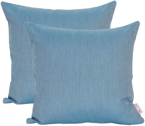 Outdoor/Indoor Sunbrella Throw Pillows Square Set of 2 Pieces 16 inch x 16 inch Cast Horizon - Cover Only, Insert Not Included by Unknown