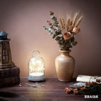 7.5" High Versatile Modern Metal Hurricane Lantern with Handmade Sturdy Glass Dome in Shabby White for 2" Pillar Candle & Plants, Industrial, Farmhouse (White Shabby, 4" x7.5 for 2" Pillar) - Image 3