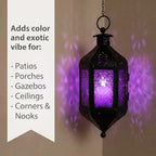 Vela Lanterns Hanging Moroccan Lamp - Exotic Decorative Patio & Porch Decor, Indoor Outdoor Tea Light Candle Lantern Holder with Chain (11" Medium, Assorted Colors, 6-Pack) - Image 7