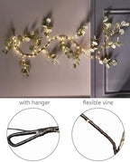 Fudios Lighted Twig Eucalyptus Garland 6FT 96 Warm White LED Battery Operated with Timer for Mantle Fireplace Wedding Party Spring Bedroom Decoration Indoor Outdoor Use - Image 6
