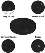 Covers & All Christmas Wreath Storage Bag 18 Oz with Carrying Handle & Dual Zipper - 100% Water Resistant Durable Material Storage Bag - Holiday Xmas Tear Resistant Bag (24" Dia x 7" H, Black) - Image 2