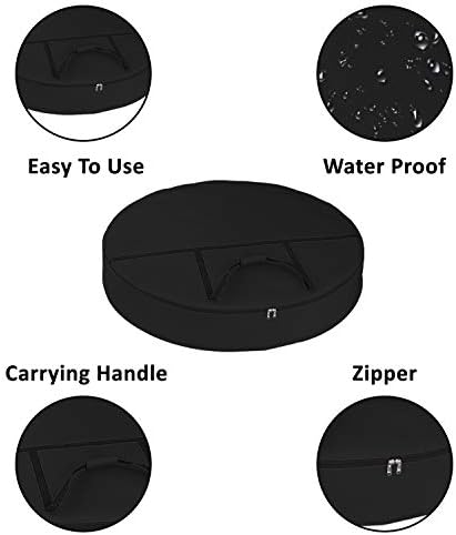 Covers & All Christmas Wreath Storage Bag 18 Oz with Carrying Handle & Dual Zipper - 100% Water Resistant Durable Material Storage Bag - Holiday Xmas Tear Resistant Bag (34" Dia x 7" H, Black) - Image 2