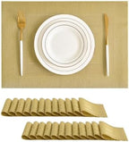 Leetaltree Gold Frame Placemats Set of 24, Woven Vinyl Heat Resistant by Leetaltree-ArtatEveryTable