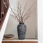 Rustic Vase, 11 inch Large Terracotta Flower Vase, Farmhouse Ceramic Pottery, Distressed Farmhouse Decor for Living Room, Shelf, Entryway, Room Decor, Black Bronze - Image 2