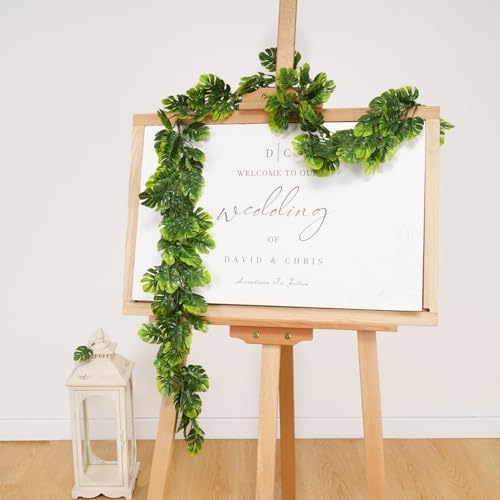 Dolicer 8Pcs Artificial Monstera Leaf Vines 5.6Ft Greenery Garland - Image 7