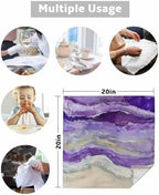 Purple Coastal Cloth Napkins Set of 6, Holiday Napkins for Baby Shower, Spring Summer Ocean Beach Nautical Sea Wave Washable Reusable Dinner Napkins for Cocktail Wedding Party, 20 x 20 Inch - Image 5