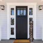 FemiaD Welcome Sign for Front Door Personalized Porch Signs Custom Family Name Sign Vertical Wooden Porch Signs for Outdoor Farmhouse Front Door - Image 2