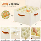 Foyego Wine Glass Storage Box, Beige - Image 3