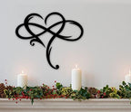 AOOLVY Infinity Heart Wall Decor, Unique Infinity Heart Metal Art Wall Decor Love Sign Steel Wall Plaques Bedroom Ornaments for Home Wedding Decor, Room Living Room Decoration (Black, 23.6x20.6inch) - Image 6
