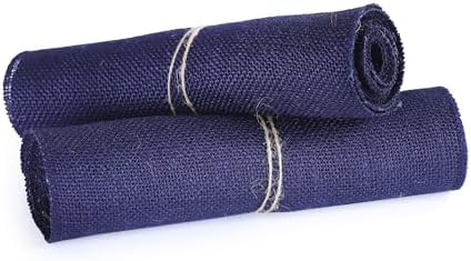 MDS® Pack of 20 Natural Burlap Table Runner, 12 x 108 Inch, Jute Rustic Farmhouse Boho Table Decor for Wedding Reception, Dining Table, Bridal Shower, Baby Shower & Party Decorations - Navy Blue - Image 5