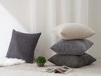 Topfinel Euro Shams Decorative Throw Pillows Covers for Bedroom,Large Cream Grey Fluffy Corduroy Western Home Decor Cushion Cases,Soft Neutral Gray Shams Set of 4 26x26 Inch - Image 6