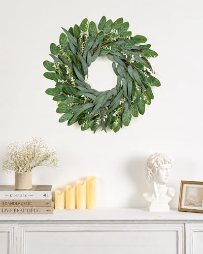 Summer Wreath for Front Door, 26 in Olive Eucalyptus - Image 4
