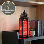 Vela Lanterns Decorative Indoor Red Fairy Light Candle Holder, M, 3-Pack - Image 3