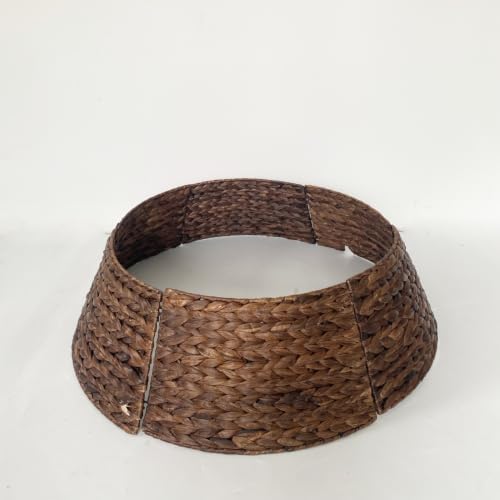 YoleShy 32 inch Christmas Tree Collar, Woven Hyacinth Base Cover, Natural (Espresso, 42in) - Image 3