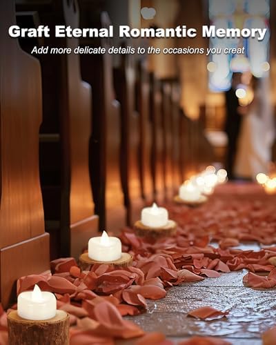merrynights LED Candles, Tea Lights Candle Battery Operated, 100-Pack 200+Hours Flameless Tealight Candle, Realistic Tea Lights for Halloween Christmas Wedding, Pure White Light - Image 6