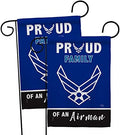 Proud Family Airman Garden Flag - 2pcs Pack Armed Forces Air Force USAF United State American Military Veteran Retire Official - House Banner Small Yard Gift Double-Sided Made in USA 13 X 18.5 by Breeze+Decor