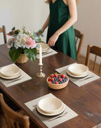Leetaltree Beige White Placemats Set of 12 - Heat Resistant Non-Slip Place mats for Dining Table, Washable Durable PVC Vinyl Woven Table Mats(Beige White, 12) - Image 3