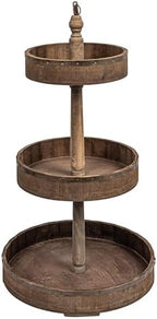 Creative Co-Op Decorative Wood & Tin 3 Tier Tray by Unknown