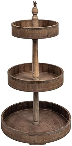 Creative Co-Op Decorative Wood & Tin 3 Tier Tray by Unknown