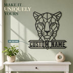 Personalized Leopard Metal Sign, Custom Name Wall Art, Wildlife Decor - Image 3