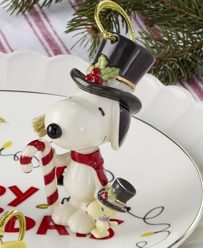 Lenox Snoopy & Woodstock Christmas Candy Cane Hanging Ornament - Image 4