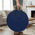 30 Inch Round Storage Bag 1 Pack,Modern Solid Color Navy Blue Waterproof Wreath Storage Container with Handles&Zipper Minimalist Pure Bleu Marine Closet Organizer Bags Garland Box by Unknown