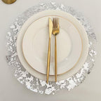 Silver Disposable Placemats 13 Inch Metallic Foil Place Mats Pressed 100 Pack Thin Doilies Table Mats for Home Decoration Dining Table Wedding Birthday Party - Image 4