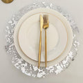 Silver Disposable Placemats 13 Inch Metallic Foil Place Mats Pressed 100 Pack Thin Doilies Table Mats for Home Decoration Dining Table Wedding Birthday Party by Zulaniu
