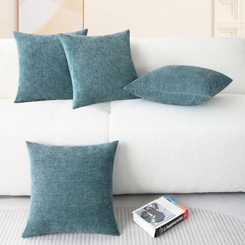 CaliTime Decorative Couch Throw Pillow Covers 18 X 18 Inches Smoke Blue - Image 6