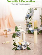 InnoGear Artificial Flowers, 100 Pcs Ivory White Foam Fake Roses Bulk with Stems for Decoration DIY Wedding Bouquets Centerpieces Bridal Shower Party Christmas Tree - Image 5