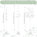 Giegxin 90 Pcs Mixed Artificial Eucalyptus Leaves Stems Bulk White - Image 2