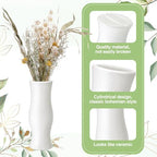 Didaey 10 Pack Composite Plastic Flower Vases Bulk White Small Boho Floral Vases for Dried Flower Bouquet Pampas Grass Centerpieces Fall Wedding Party Living Room Decor(Bohemian) - Image 4