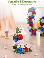 InnoGear Fake Roses 50 Pcs Royal Blue Flowers Artificial Faux Foam Floral - Image 6