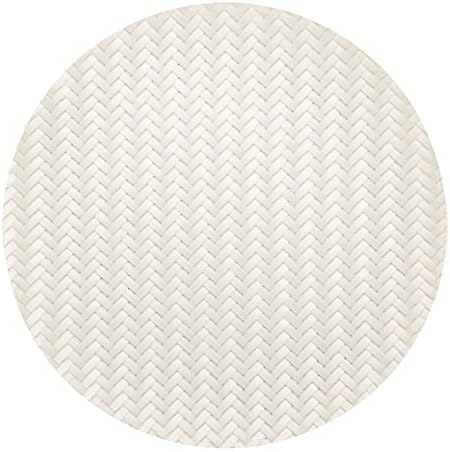 Restaurantware Round White Woven Pearl Placemat, 15 in, 6 Pack - Image 2