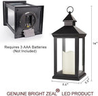 2-Pack 14" Candle Lanterns Outdoor Waterproof Decorative Flickering Lights with Timer - Cool White Decorative Indoor LED Lanterns Battery Operated - Image 6