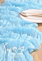 18 Pack Cheesecloth Table Runner 10FT Baby Blue Table Runner Light Blue Boho Gauze Cheese Cloth Table Runners Long Rustic Sheer Table Decorations for Wedding Party Baby Bridal Shower Birthday Holiday - Image 4