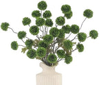 DuHouse 9pcs Faux Silk Pompon Mum Small Chrysanthemum Ball Green by DuHouse