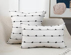 NUYECY Set of 2 Boho Throw Pillow Covers 30x30,Black Off White Neutral Couch Pillow Case with Tassel Fringe Decorative，Modern Accent Farmhouse Cushion Covers for Sofa Couch Bed Living Room - Image 2