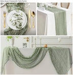 20 Pack Sage Green Cheesecloth Table Runner 17x108 Inch Boho Wrinkled Sheer Romantic Gauze Cheese Cloth Table Runner Bulk Decor for Wedding, Bridal Shower, Birthday Party - Image 4