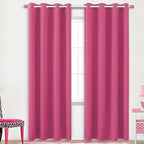 KOUFALL Hot Pink Curtans 96 Inches Long for Girls Bedroom,Black Out Thermal Insulated Sun Light Blocking Window Curtains for Teen Room Decor by KOUFALL