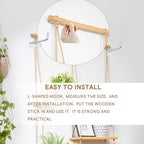 jontell Plant Wall Shelf Macrame Wall Hanging Shelf- Macrame Shelves Handmade Decorative Boho Floating Wall Shelves- Rope Shelf to Organize and Decor for Living Room, Bedroom, Bathroom - Image 4