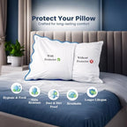 Ridhi White with Blue Scalloped 100% Cotton Throw Pillow Covers 24x24 Inch - Image 3