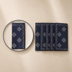 100% Cotton Printed Cloth Napkins Set of 6, 18x18 Inch Reusable Dinner Napkins, Soft Washable Floral Table Napkins for Dining, Parties & Hosting - Navy Cubes - Image 3