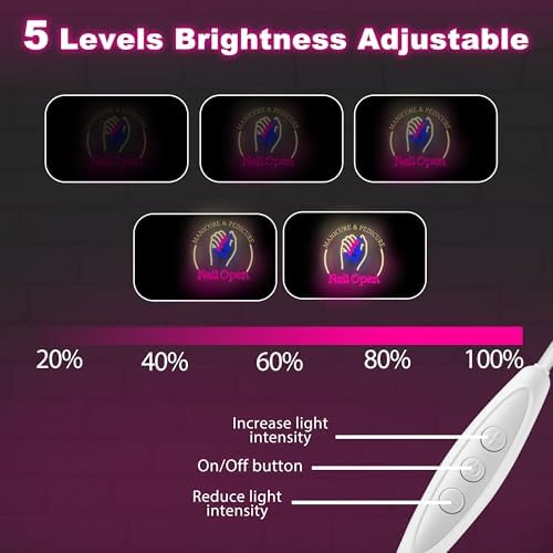 Nail Open Neon Sign for Nail Salon Window, Manicure Pedicure Wall Decor - Image 7
