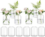 Glasseam Glass Bud Vases for Single Stem Flower, Small Clear Vase Set of 12 by Glasseam
