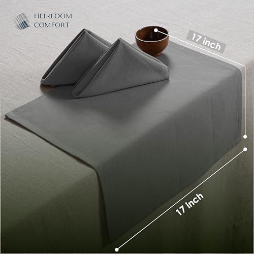 Ash Grey Cloth Napkins 17"x17" - 12 Pack - 100% Cotton, Durable, Soft, Absorbent, Washable - Ideal Table Napkin for Spring, Easter, Weddings, Formal Events, Winter, Holiday, Dinners - Image 6